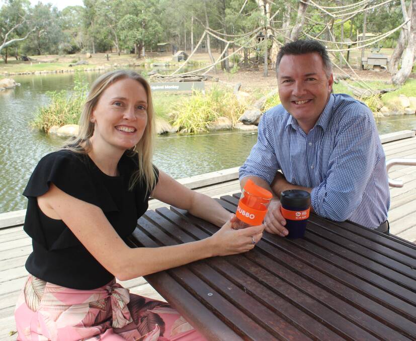 AMBASSADOR: Taronga Western Plains Zoo director Steve Hinks, with wife Rebecca, features in his own Evocities ad, promoting Dubbo. Photo: JENNIFER HOAR