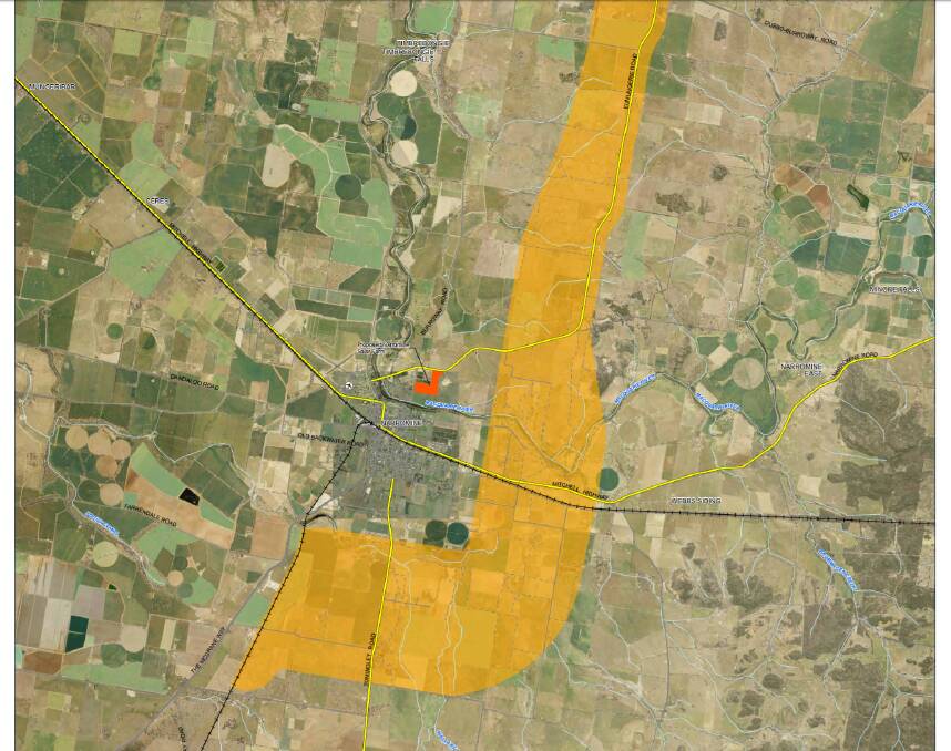 The study corridor around Narromine, which was announced by the federal government in December.