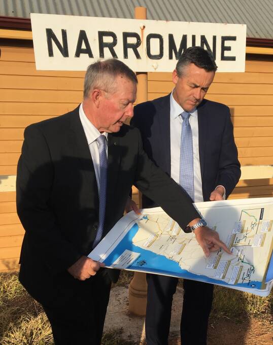 Parkes MP Mark Coulton with Transport Minister Darren Chester.