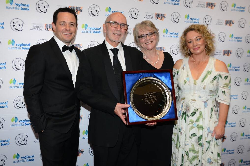 UNEXPECTED HONOUR: Les and Pam Picton with business chamber president Matt Wright and Taronga Western Plains Zoo's Kath Oke. Photo: PAIGE WILLIAMS