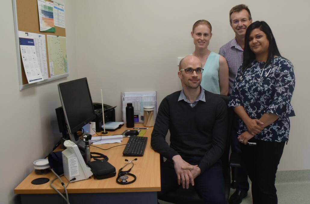 ALWAYS LEARNING: The Narromine Shire Family Health Centre's Dr Neil McCarthy (back right) welcomes Dr Sharn Cummings, Dr Vicky Owen and Dr Samiya Chowdury. Photo: JENNIFER HOAR