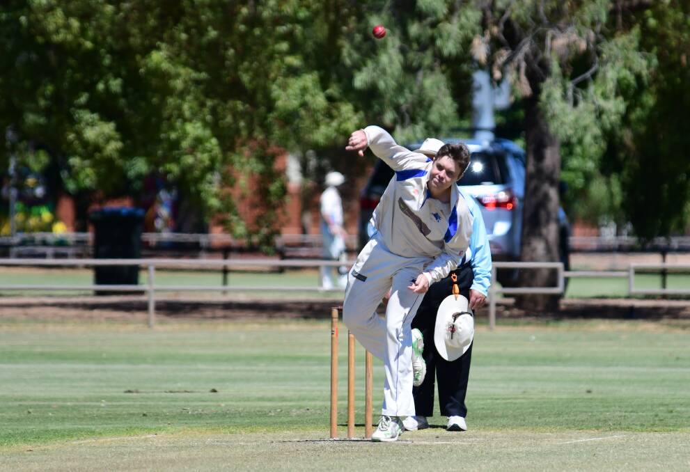 CHERRY: Daniel Medway took 2/35 from his 10 overs to help Macquarie to a double bonus point outright win over CYMS on Saturday. Photo: BELINDA SOOLE