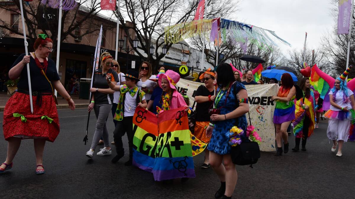 Macquarie Street was awash with colour during last year's Pride March. Photo: PAIGE WILLIAMS