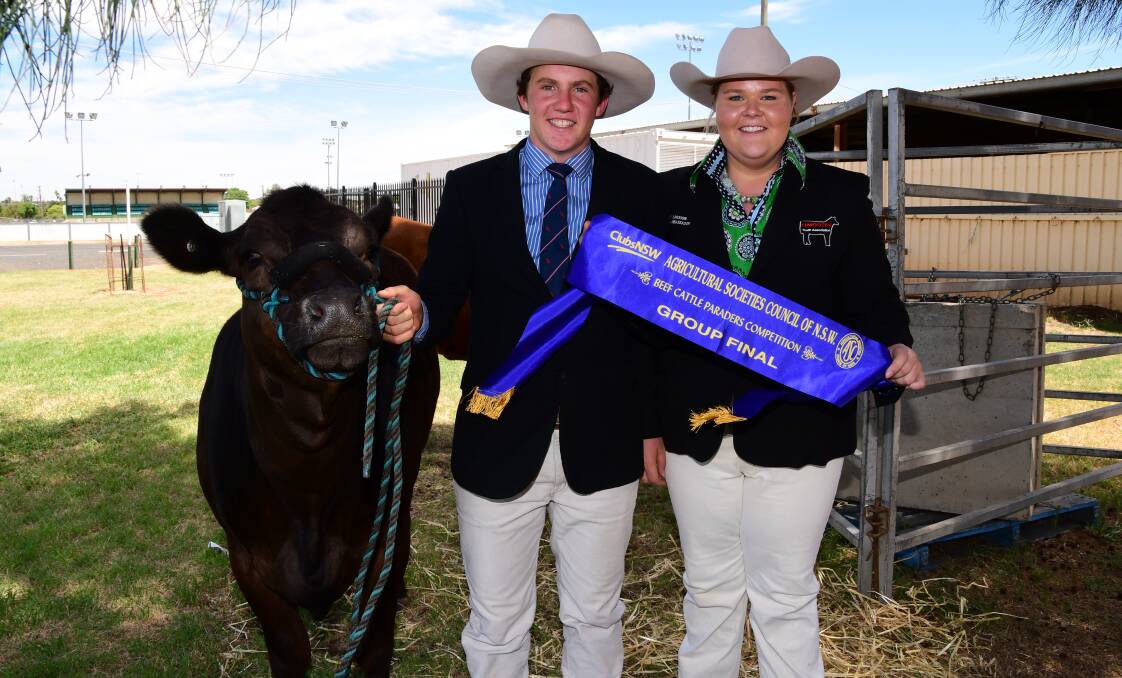 ALL SMILES: Dubbo's Sam Parish and Kate Loudon at Saturday's Western Group Zone Young Judges Finals. Photo: BELINDA SOOLE
