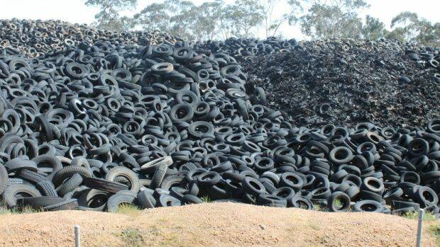 ACTION REQUIRED: The EPA has stepped in to recycle the massive used tyre stockpile at Stawell and reduce the risk of fire. Picture: Boomerang Alliance  