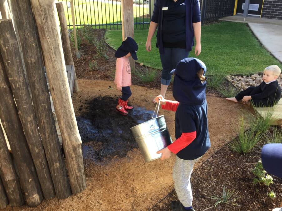 Active Learners: Outdoor areas with places for mud play and exploration, help children to learn about the natural environment. Photo: Supplied.