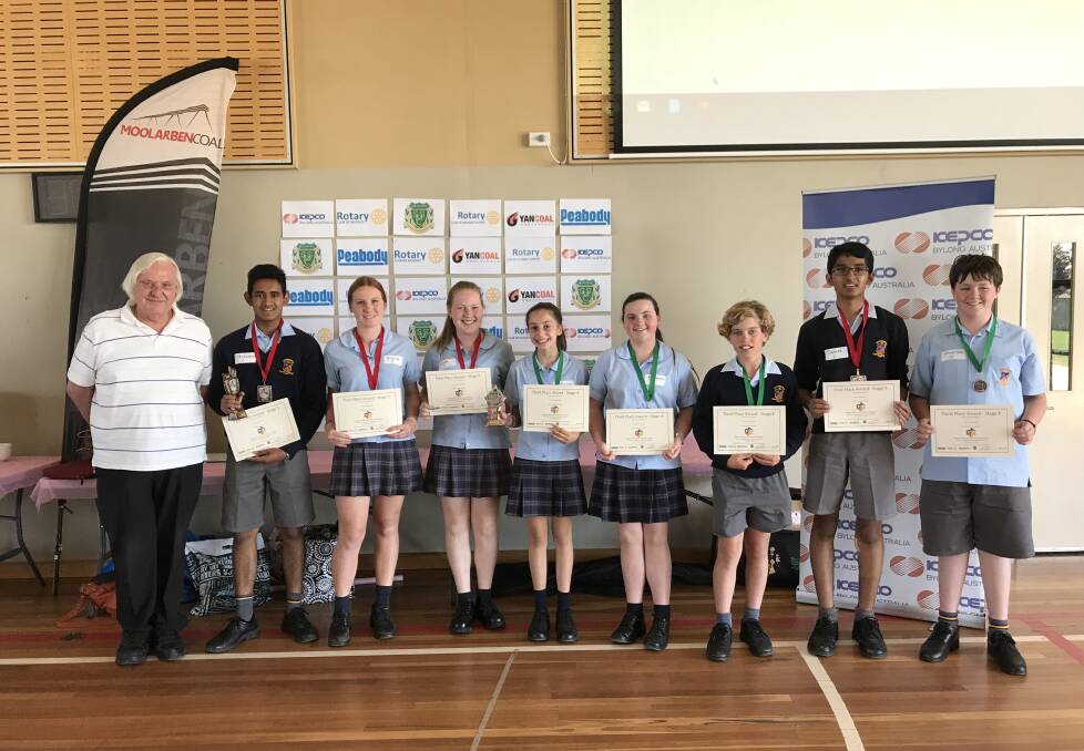 Mathematical Mindpower: Mr Tom Polak with the Stage 5 Mathematics who achieved first place at the Mudgee Mathematical Minds Challenge. Picture: Supplied.