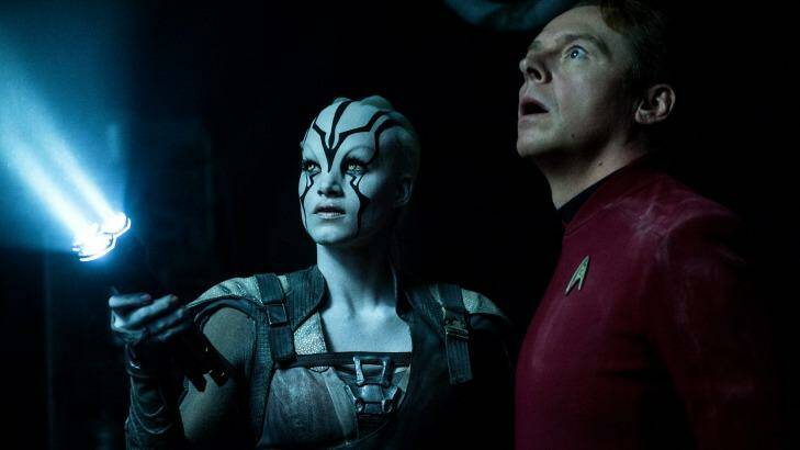 Sofia Boutella plays Jaylah and Simon Pegg - who co-wrote the script - plays Scotty in <i>Star Trek Beyond.</i>