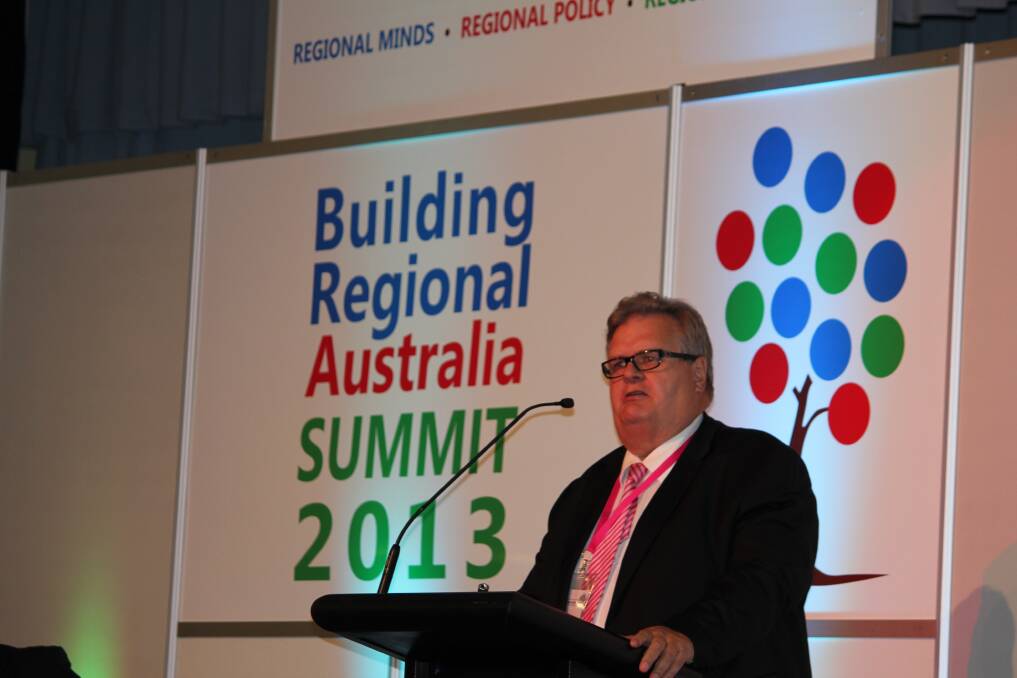 Building Regional Australia CEO Peter Bailey addressing the summit in Armidale in June.
