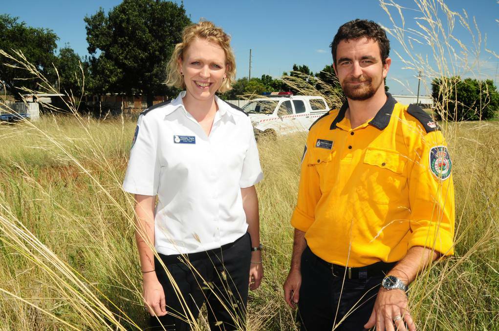 Patrick Westwood (pictured with fellow RFS community safety officer Kennedy Tourle) will leave Dubbo to take over as manager of the Albury-based Southern Border zone.	Photo: BELINDA SOOLE