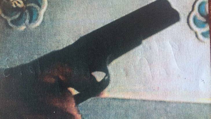 Photo of Mohammad Ali Baryalei allegedly holding a gun was shown to the court. Photo: Supplied