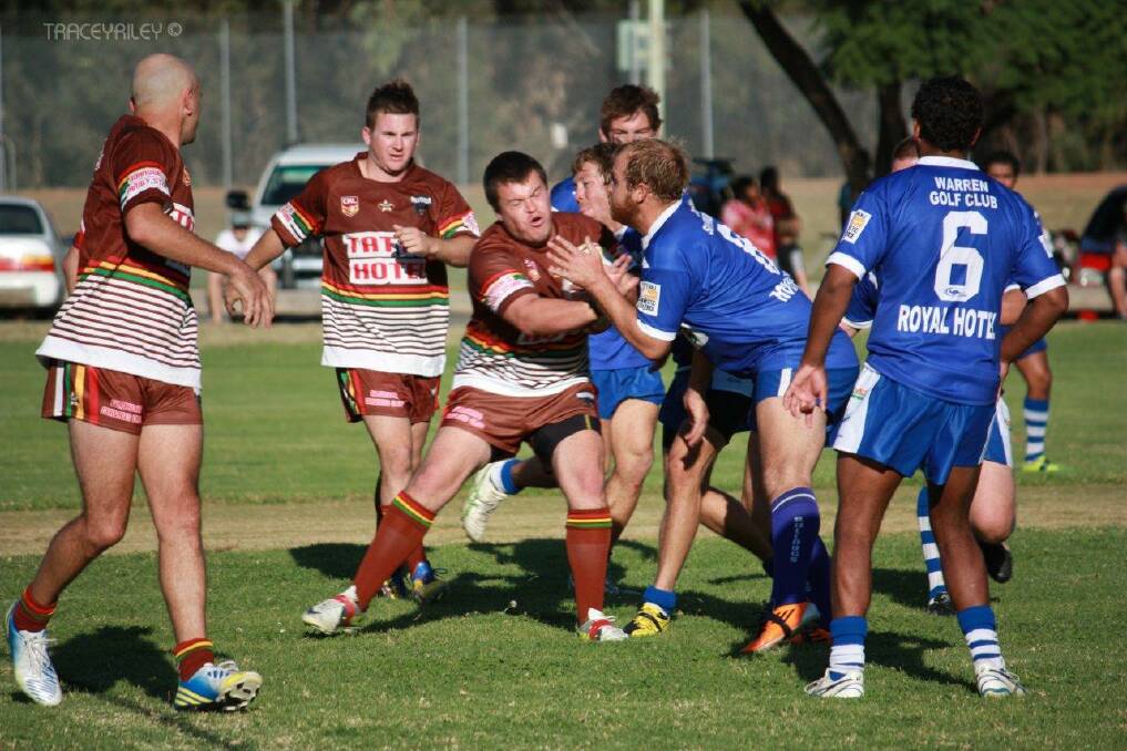 Marc Bond in action against Gilgandra last season. The Castlereagh League Knockout will be held this weekend in Trangie.