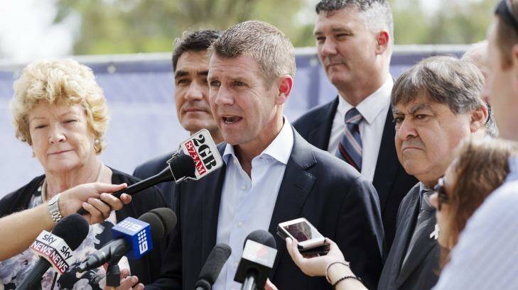 NSW Premier Mike Baird attends a press conference at Westmead Hospital to announce more hospital funding as part of his election promises.  Photo: James Brickwood