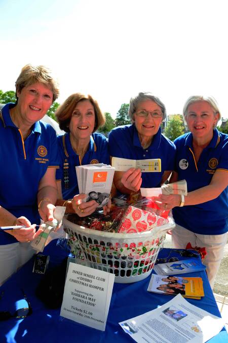 Inner Wheel Club of Dubbo members Sue Furnell, Meryl Usback, Judy Pryse Jones and Denise Carmichael raising funds for a project to provide maternal health care in developing countries. 		            Photo: GREG KEEN