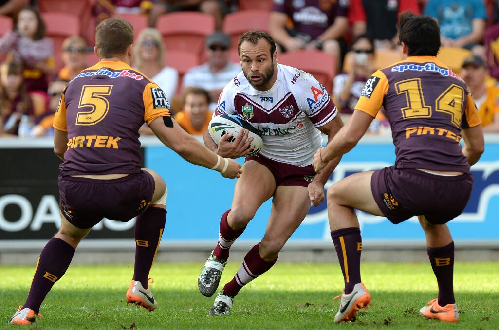 Despite missing out on the Manly-Canberra NRL match, Group 11 officials are hopeful of bringing Brett Stewart and the Sea Eagles to Caltex Park for the round 21 fixture against the Brisbane Broncos.  Photo: Getty Images