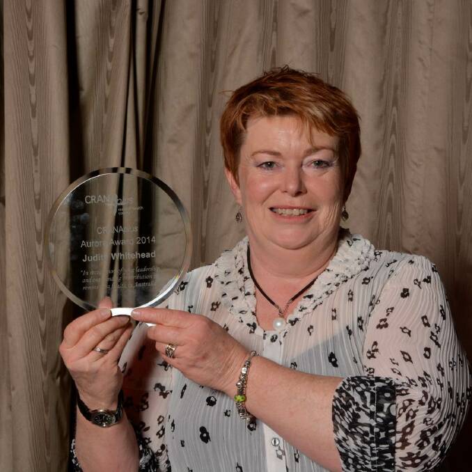 Judy Whitehead, winner of the 2014 Aurora Award. 				   Photo: contributed
