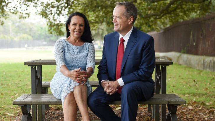 "It's about being able to affect people's lives at a federal level": Linda Burney with Bill Shorten. Photo: Nick Moir