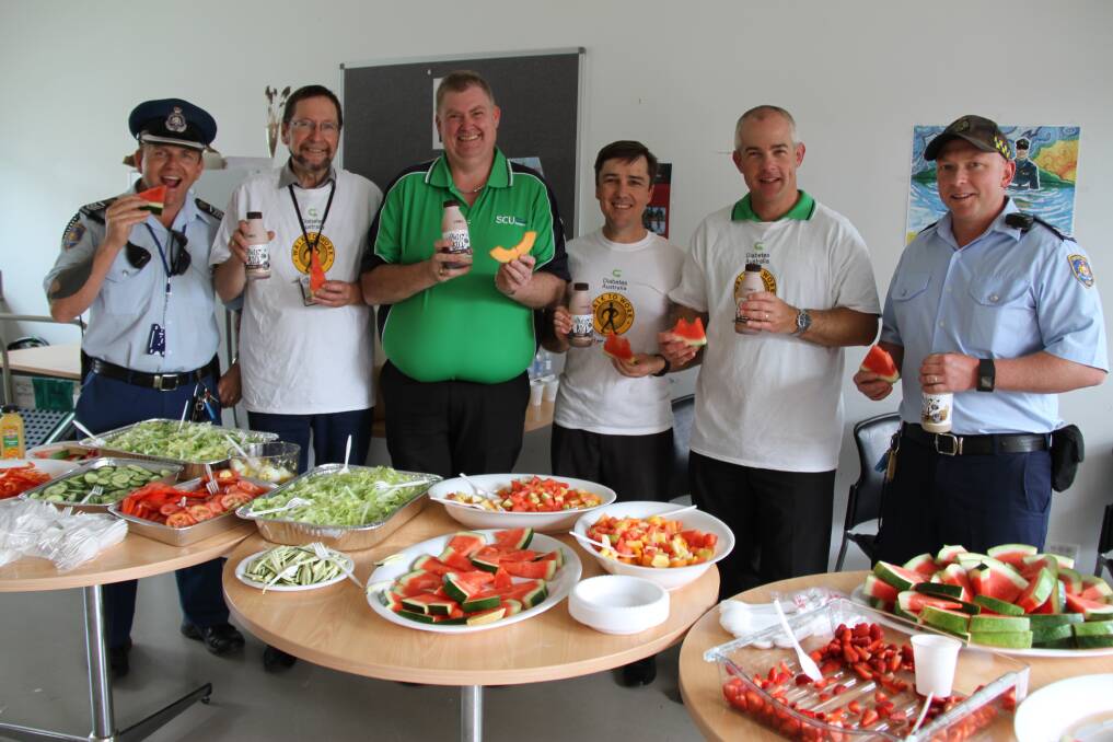 Scott Fogerty, Peter Thomas, Michael Oakley, Phil Barclay, Glen Warner and Daniel Drury eating healthy at the Wellington Correctional Centre.  
Photo: MICHELLE BARKLEY
