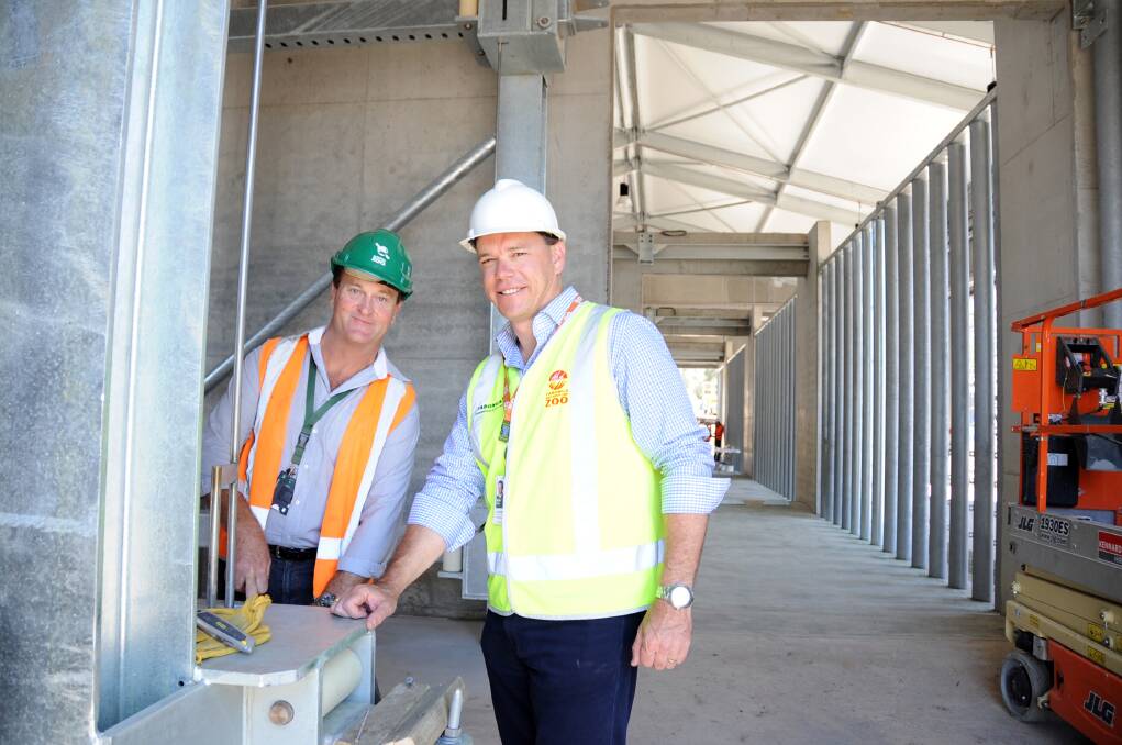 Project manager Matthew Green and Taronga Western Plains Zoo general manager Matthew Fuller at the construction site of the new elephant facility.
