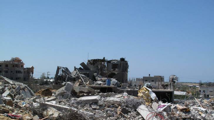 The Najjar house. The family has lost 37 members, eight in one airstrike on July 30. Photo: Ruth Pollard