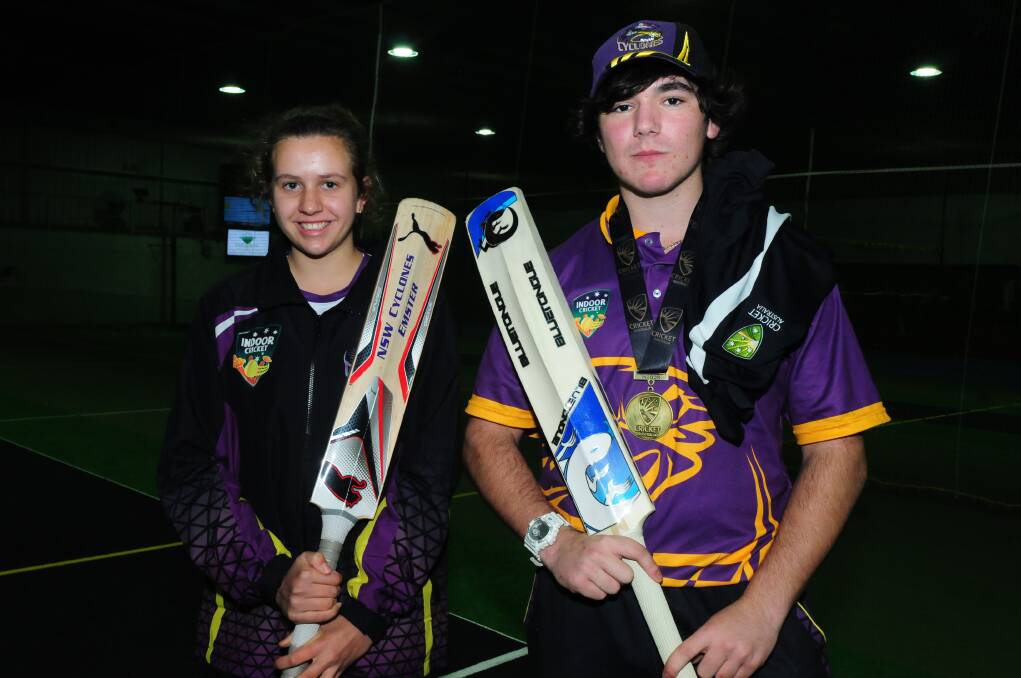 Dubbo s Emma Hughes and Wade Burrowes were two of the local juniors who performed well at Adelaide s National Indoor Cricket Championships. 	Photo: Kathryn O'Sullivan