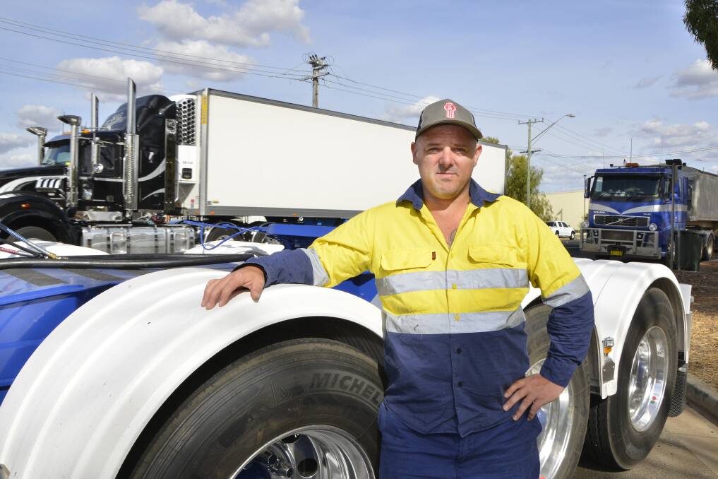 Truck driver Steven Corcoran about to set out to Canberra from Dubbo to fight for the preservation of the Road Safety Remuneration Tribunal, which he believes will help save the lives of truck drivers. 																	  	  Photo: BELINDA SOOLE