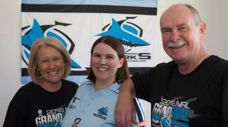 Melanie Lincoln with her parents Steve and Marie at their home in Yarrawarrah. Photo: Craig Golding