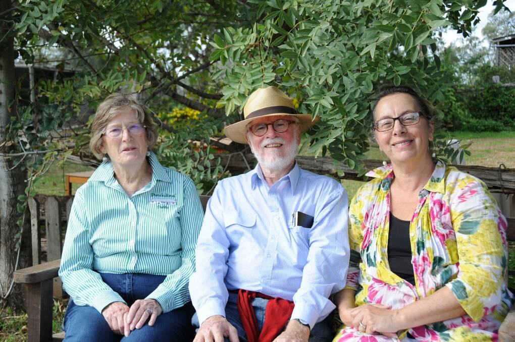 LEFT: Janet Couchman, Clive Lucas and Suzie Gratton at the Dubbo Dundullimal Garden Expo.  Photo: KATHRYN O'SULLIVAN