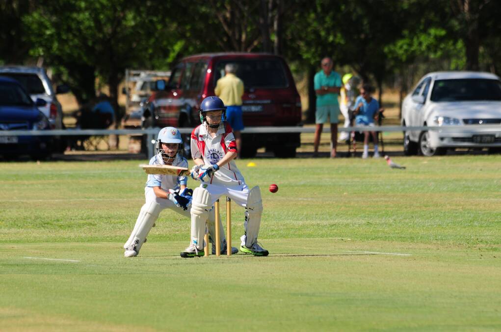 Sam Bass (batsman) and Capmbell Rose (keeper), pictured in action for their club sides, were part of the Dubbo under-14s representative team which defeated Parkes on Sunday. 			   Photo: Greg Keen