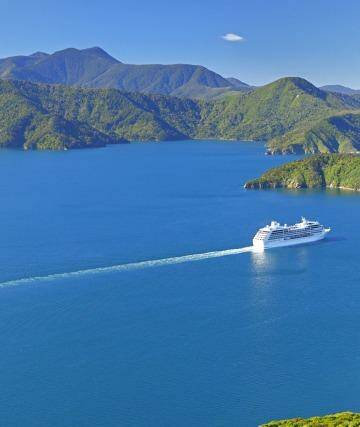 A cruise ship in Queen Charlotte Sound.