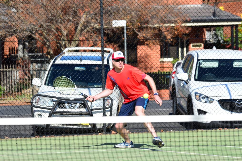 Phil Wheeler won two of the three B-grade titles on offer at Paramount Tennis Club last Saturday. 			  Photos: CHERYL BURKE