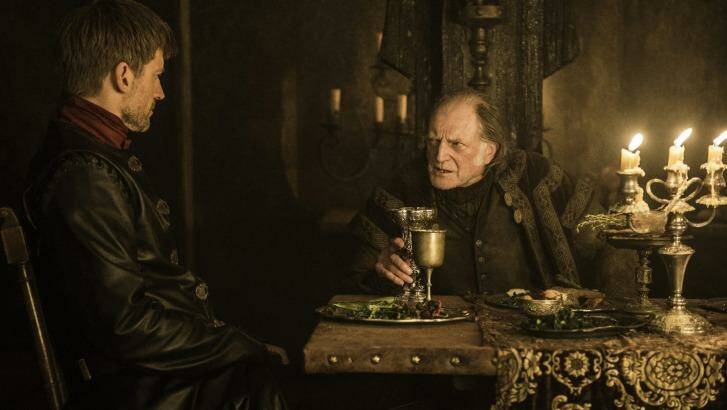 Jaime Lannister bears the bore Walder Frey hours before the 90-year-old lecherer's death Photo: HBO/Foxtel