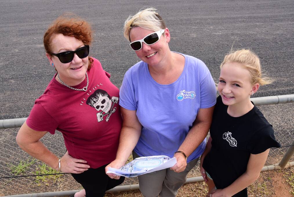 2 Wheel Babes Louise Kennedy, Debb Dagger and Darla Law were in Dubbo on Saturday to plan for their upcoming world record attempt. 	Photo: BROOK KELLEHEAR-SMITH