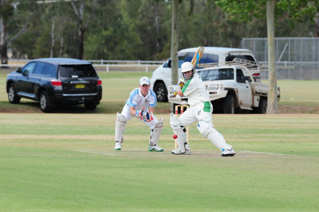 Tom Nelson (batting) and Pat Berryman, pictured against each other in local junior cricket, were both named in Western Zone squads at the weekend. 	Photo: Greg Keen