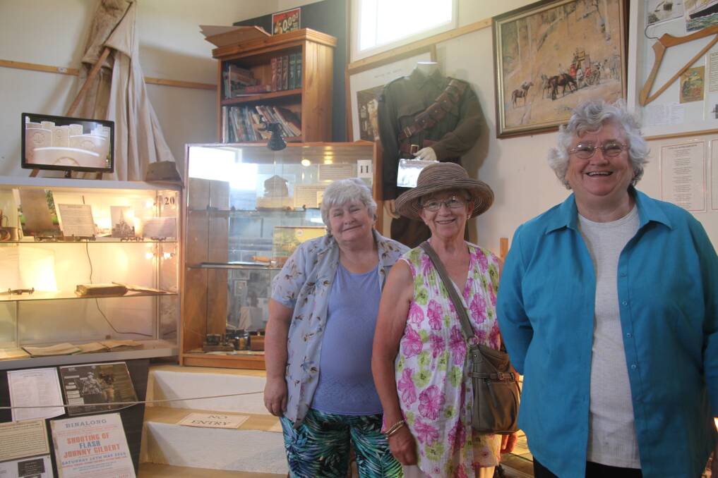 Orange Banjo Paterson enthusiasts Sue Milne, Bev Wardle and Elizabeth Griffin at the Banjo Paterson More than a Poet exhibition in Yeoval. As festivities continue in Orange, historian Elizabeth Griffin will be doing the Breakfast With Banjo event at Paterson's birthplace, Narrambla homestead in Orange this Wednesday.