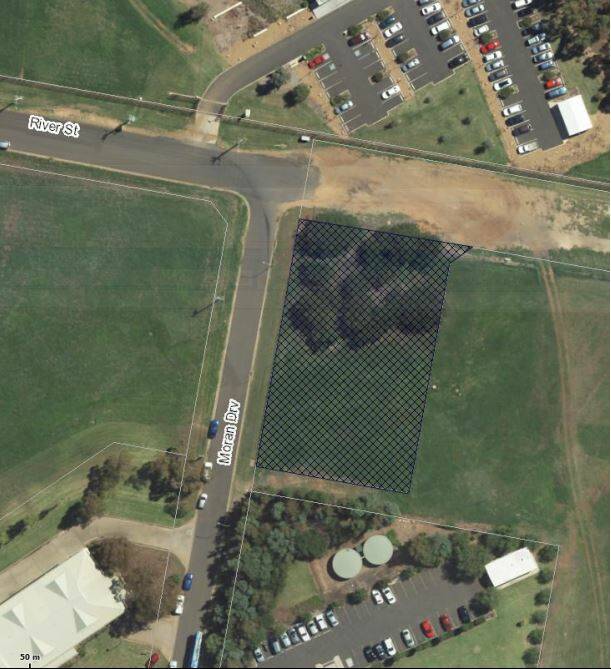 The potential new site for Playmates Cottage is at the northern end of Moran Drive, diagonal from Dubbo Private Hospital. 								       Photo: CONTRIBUTED