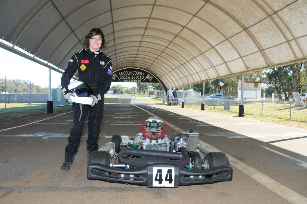 Lucas Walters (pictured at Dubbo's Lincoln Country Raceway in 2013) and fellow Dubbo racer Josh Behn have returned from their first Elite Karting Academy training weekend in Melbourne.										 Photo: CHERYL BURKE