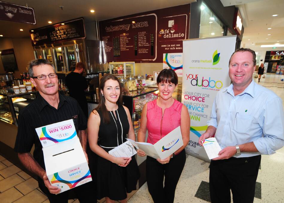 Cafe Delissio's Geoff Donnelly with Dubbo City Counci's Kate Wright and Jackie Parish and Ben Luck from Orana Mutual.