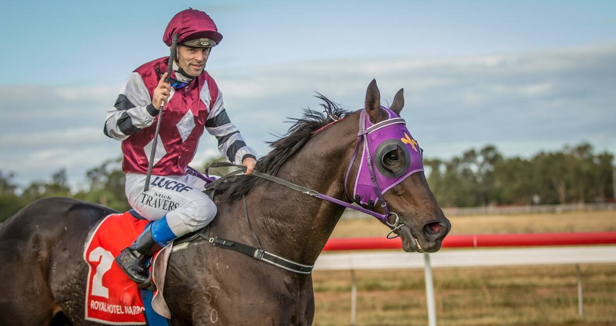 Jockey Michael Travers and Trent's Quest will combine again today when they line up in the Tab.com.au Class 3 Handicap (1110m).  
Photo: JANIAN MCMILLAN (www.racingphotography.com.au)