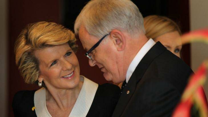 Foreign Minister Julie Bishop with Trade Minister Andrew Robb.  Photo: Kate Geraghty