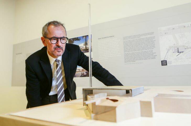 SMH NEWS 
Michael Brand, Director of the Art Gallery of NSW with designs on deisplay for the Sydney Modern project. 11th August 2015
Photograph Dallas Kilponen
