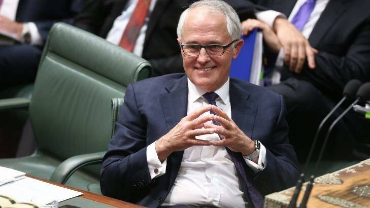 Malcolm Turnbull at his first Question Time as Prime Minister on Tuesday. Photo: Alex Ellinghausen