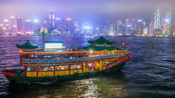 Star Ferry, Hong Kong Harbour, at night. Photo: iStock
