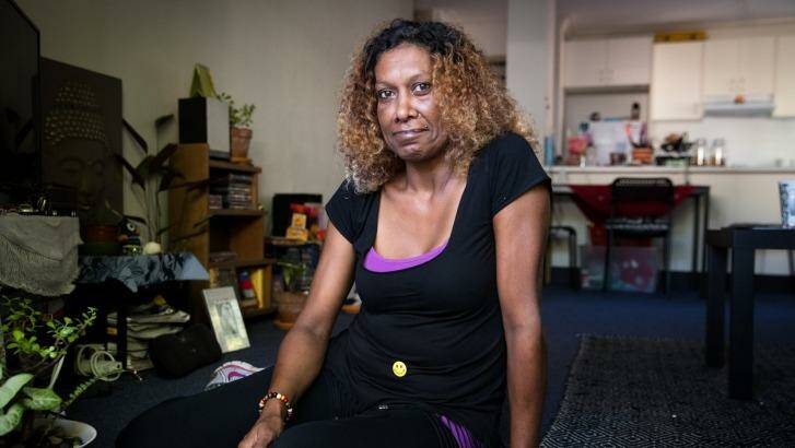 Fi, who was homeless for 10 years, now lives in an apartment in Sydney.  Photo: Janie Barrett