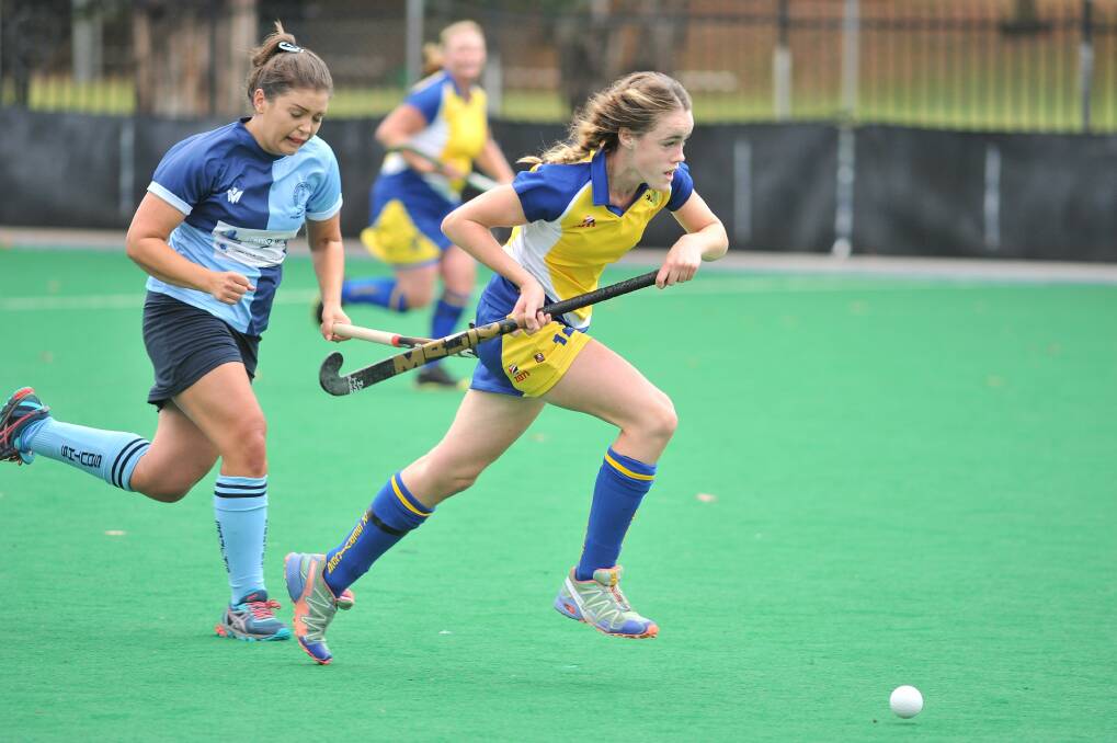 PANIC STATIONS: Libby Smith and her Ex-Services side let a 4-1 half-time lead slip on Saturday. 	      Photo: STEVE GOSCH