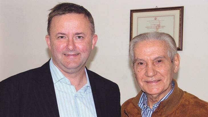 Anthony Albanese with his father, Carlo Albanese, in Barletta, Italy. Photo: Lisa Golden