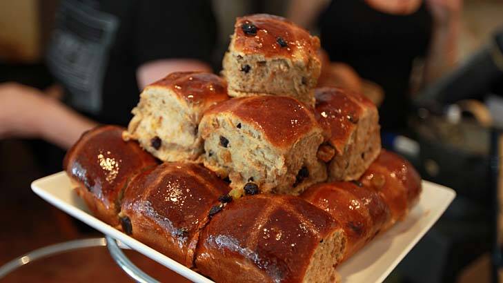 Health fad: Frankincense-glazed hot cross buns from Black Star Pastry. Photo: Tamara Dean