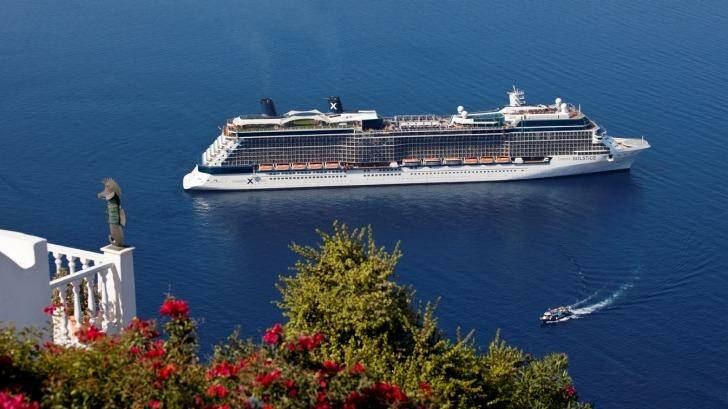 Mediterranean cruise: Celebrity Solstice at Santorini.