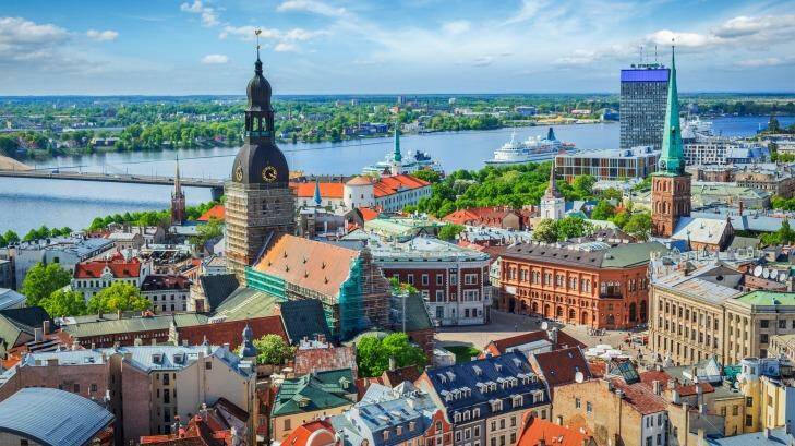 Aerial view of Riga centre from St Peter's Church, Riga, Latvia.   Photo: iStock