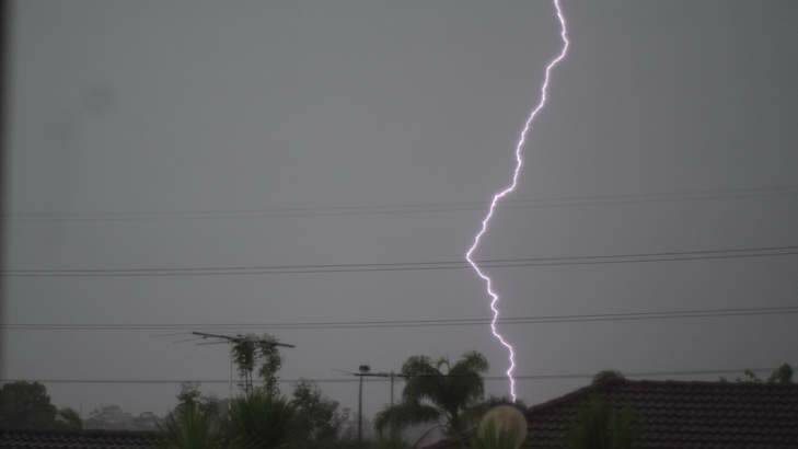 Lightning strikes Sydney. Photo: Reaz Ahamed